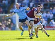 17 May 2025; Cein Darcy of Galway in action against Con O'Callaghan of Dublin during the GAA Football All-Ireland Senior Championship Round 1 match between Galway and Dublin at Pearse Stadium in Galway. Photo by Piaras Ó Mídheach/Sportsfile