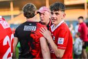 16 May 2025; Jack Counihan of Cork celebrates after his side's victory in the Electric Ireland GAA Hurling Munster Minor Championship final match between Cork and Waterford at FBD Semple Stadium in Thurles, Tipperary. Photo by Piaras Ó Mídheach/Sportsfile