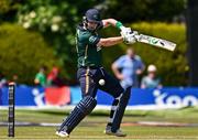 21 May 2025; Ireland batter Andrew Balbirnie in action during the first match of the One Day International Series between Ireland and the West Indies at Clontarf Cricket Club in Dublin. Photo by Sam Barnes/Sportsfile