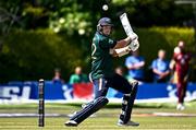 21 May 2025; Ireland batter Tom Mayes in action during the first match of the One Day International Series between Ireland and the West Indies at Clontarf Cricket Club in Dublin. Photo by Sam Barnes/Sportsfile