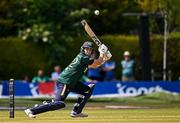 21 May 2025; Ireland batter Tom Mayes in action during the first match of the One Day International Series between Ireland and the West Indies at Clontarf Cricket Club in Dublin. Photo by Sam Barnes/Sportsfile