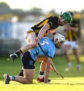21 May 2025; Ollie Gaffney of Dublin in action against Ivan Bolger of Kilkenny during the oneills.com Leinster GAA Hurling U20 Championship final match between Dublin and Kilkenny at Laois Hire O'Moore Park in Portlaoise, Laois. Photo by Piaras Ó Mídheach/Sportsfile