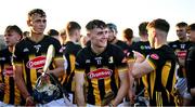 21 May 2025; Kilkenny players, Aaron McEvoy, 11, celebrate after their side's victory in the oneills.com Leinster GAA Hurling U20 Championship final match between Dublin and Kilkenny at Laois Hire O'Moore Park in Portlaoise, Laois. Photo by Piaras Ó Mídheach/Sportsfile
