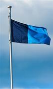 21 May 2025; The Dublin flag flying inside the ground before the oneills.com Leinster GAA Hurling U20 Championship final match between Dublin and Kilkenny at Laois Hire O'Moore Park in Portlaoise, Laois. Photo by Piaras Ó Mídheach/Sportsfile