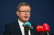 22 May 2025; Camogie Association president Brian Molloy during a media conference after a Camogie Association Special Congress at Croke Park in Dublin. Photo by Ramsey Cardy/Sportsfile