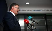 22 May 2025; Camogie Association president Brian Molloy during a media conference after a Camogie Association Special Congress at Croke Park in Dublin. Photo by Ramsey Cardy/Sportsfile