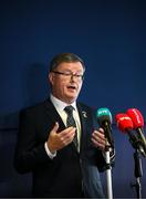 22 May 2025; Camogie Association president Brian Molloy during a media conference after a Camogie Association Special Congress at Croke Park in Dublin. Photo by Ramsey Cardy/Sportsfile