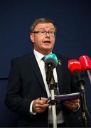 22 May 2025; Camogie Association president Brian Molloy during a media conference after a Camogie Association Special Congress at Croke Park in Dublin. Photo by Ramsey Cardy/Sportsfile