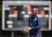 23 May 2025; West Indies head coach Daren Sammy before the second match of the One Day International Series between Ireland and the West Indies at Clontarf Cricket Club in Dublin. Photo by Sam Barnes/Sportsfile
