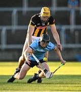 21 May 2025; Killian Costello of Dublin in action against Marty Murphy of Kilkenny during the oneills.com Leinster GAA Hurling U20 Championship final match between Dublin and Kilkenny at Laois Hire O'Moore Park in Portlaoise, Laois. Photo by Piaras Ó Mídheach/Sportsfile