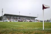 23 May 2025; A general view of a corner flag before the SSE Airtricity Men's Premier Division match between Galway United and Cork City at Eamonn Deacy Park in Galway. Photo by Thomas Flinkow/Sportsfile