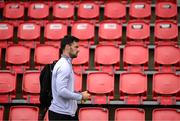 23 May 2025; Patrick Hoban of Derry City arrives for the SSE Airtricity Men's Premier Division match between Derry City and Shamrock Rovers at The Ryan McBride Brandywell Stadium in Derry. Photo by Stephen McCarthy/Sportsfile