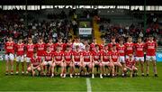 23 May 2025; The Cork team before the Electric Ireland Munster GAA Football Minor Championship final match between Kerry and Cork at Austin Stack Park in Tralee, Kerry. Photo by Brendan Moran/Sportsfile