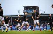 23 May 2025; Bohemians players warm up before the SSE Airtricity Men's Premier Division match between Drogheda United and Bohemians at Sullivan & Lambe Park in Drogheda, Louth. Photo by Shauna Clinton/Sportsfile