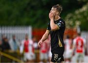 23 May 2025; Tommy Lonergan of Waterford reacts after his side conceded a second goal during the SSE Airtricity Men's Premier Division match between St Patrick's Athletic and Waterford at Richmond Park in Dublin. Photo by Seb Daly/Sportsfile
