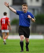 23 May 2025; Referee Timmy McGrath during the Electric Ireland Munster GAA Football Minor Championship final match between Kerry and Cork at Austin Stack Park in Tralee, Kerry. Photo by Brendan Moran/Sportsfile