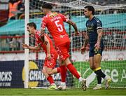 23 May 2025; John Martin of Shelbourne celebrates scoring his side's second goal during the SSE Airtricity Men's Premier Division match between Shelbourne and Sligo Rovers at Tolka Park in Dublin. Photo by Piaras Ó Mídheach/Sportsfile