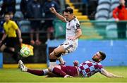 23 May 2025; Dayle Rooney of Bohemians is tackled by Conor Keeley of Drogheda United during the SSE Airtricity Men's Premier Division match between Drogheda United and Bohemians at Sullivan & Lambe Park in Drogheda, Louth. Photo by Shauna Clinton/Sportsfile