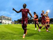 23 May 2025; Jeannot Esua of Galway United after his side's victory in the SSE Airtricity Men's Premier Division match between Galway United and Cork City at Eamonn Deacy Park in Galway. Photo by Thomas Flinkow/Sportsfile
