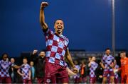 23 May 2025; Douglas James-Taylor of Drogheda United celebrates after his side's victory in the SSE Airtricity Men's Premier Division match between Drogheda United and Bohemians at Sullivan & Lambe Park in Drogheda, Louth. Photo by Shauna Clinton/Sportsfile