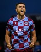 23 May 2025; Conor Keeley of Drogheda United celebrates after the SSE Airtricity Men's Premier Division match between Drogheda United and Bohemians at Sullivan & Lambe Park in Drogheda, Louth. Photo by Shauna Clinton/Sportsfile