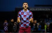 23 May 2025; Conor Keeley of Drogheda United celebrates after the SSE Airtricity Men's Premier Division match between Drogheda United and Bohemians at Sullivan & Lambe Park in Drogheda, Louth. Photo by Shauna Clinton/Sportsfile