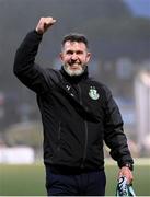 23 May 2025; Shamrock Rovers manager Stephen Bradley celebrates after the SSE Airtricity Men's Premier Division match between Derry City and Shamrock Rovers at The Ryan McBride Brandywell Stadium in Derry. Photo by Stephen McCarthy/Sportsfile