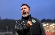 23 May 2025; Shamrock Rovers manager Stephen Bradley celebrates after the SSE Airtricity Men's Premier Division match between Derry City and Shamrock Rovers at The Ryan McBride Brandywell Stadium in Derry. Photo by Stephen McCarthy/Sportsfile