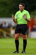 23 May 2025; Referee Rob Hennessy during the SSE Airtricity Men's Premier Division match between St Patrick's Athletic and Waterford at Richmond Park in Dublin. Photo by Seb Daly/Sportsfile