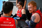 24 May 2025; Andy Allen of Ulster Barbarians during the Irish Wheelchair Rugby League final match between Ulster Barbarians and Laois Lions at the IWA Sports Centre in Clontarf, Dublin. The Irish Wheelchair Rugby League came to its conclusion at IWA-Sport, Clontarf, where Cork’s Rebel Wheelers Multi-Sport Club, Leinster Wheelchair Rugby Club and Ulster Barbarians faced off to decide who’d be crowned league champions. The league went right down to the wire with all three sides still mathematically able to clinch the title. Photo by Tyler Miller/Sportsfile