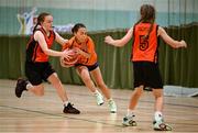 24 May 2025; Action during the Basketball U13 Girls SF1 match between Cornageeha, Sligo, and Rathmore-Gneeveguilla, Kerry, during day one of the Cairn Community Games Multi-Sports Finals 2025 at Gormanston Park in Meath. Photo by Shauna Clinton/Sportsfile