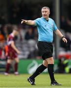 23 May 2025; Referee Mark Houlihan during the SSE Airtricity Men's Premier Division match between Galway United and Cork City at Eamonn Deacy Park in Galway. Photo by Thomas Flinkow/Sportsfile