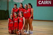 24 May 2025; Castleisland, Kerry, players pose for a team photograph before the Basketball U16 Girls match between Castleisland, Kerry, and Bunninadden, Sligo, on day one of the Cairn Community Games Multi-Sports Finals 2025 at Gormanston Park in Meath. Photo by Shauna Clinton/Sportsfile