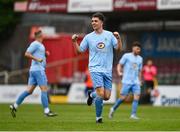 24 May 2025; Reece Murphy of North End United celebrates after scoring his side's first goal during the FAI Junior Cup final match between Fairview Rangers and North End United at Turner's Cross in Cork. Photo by Tom Beary/Sportsfile