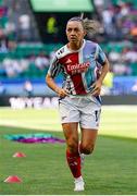 24 May 2025; Katie McCabe of Arsenal warms up before the UEFA Women's Champions League final match between Arsenal and Barcelona at Estádio José Alvalade in Lisbon, Portugal. Photo by Daniela Porcelli /Sportsfile