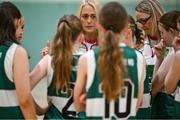 24 May 2025; Clonguish, Longford, players huddle during the Basketball U13 Girls match between Clonguish, Longford, and Clontibret, Monaghan, on day one of the Cairn Community Games Multi-Sports Finals 2025 at Gormanston Park in Meath. Photo by Shauna Clinton/Sportsfile