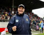 24 May 2025; Meath manager Robbie Brennan celebrates after his side's victory in the GAA Football All-Ireland Senior Championship Round 1 match between Meath and Cork at Páirc Tailteann in Navan, Meath. Photo by Thomas Flinkow/Sportsfile