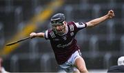 24 May 2025; Cian Hannon of Galway celebrates after scoring his side's first goal during the Electric Ireland Leinster GAA Hurling Minor Championship final match between Kilkenny and Galway at Laois Hire O'Moore Park in Portlaoise, Laois. Photo by Tyler Miller/Sportsfile