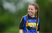 24 May 2025; Daisy Wingfield Browne of Moate, Westmeath, during the X Rugby 7s Girls match between Moate, Westmeath, and Fethard-Killusty, Tipperary, during day one of the Cairn Community Games Multi-Sports Finals 2025 at Gormanston Park in Meath. Photo by Shauna Clinton/Sportsfile