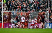24 May 2025; Conor Turbitt of Armagh, 25, celebrates scores his side's second goal, in the 48th minute, during the GAA Football All-Ireland Senior Championship Round 1 match between Armagh and Derry at the BOX-IT Athletic Grounds in Armagh. Photo by Ray McManus/Sportsfile