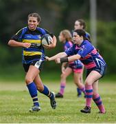 24 May 2025; Kaja Kawka of Moate, Westmeath, during the X Rugby 7s Girls match between Moate, Westmeath, and Fethard-Killusty, Tipperary, during day one of the Cairn Community Games Multi-Sports Finals 2025 at Gormanston Park in Meath. Photo by Shauna Clinton/Sportsfile
