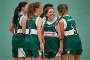 24 May 2025; Clonguish, Longford, players celebrate after their victory in the Basketball U13 Girls match between Clonguish, Longford, and Clontibret, Monaghan, on day one of the Cairn Community Games Multi-Sports Finals 2025 at Gormanston Park in Meath. Photo by Shauna Clinton/Sportsfile