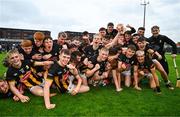 24 May 2025; The Kilkenny team celebrate with the cup after the Electric Ireland Leinster GAA Hurling Minor Championship final match between Kilkenny and Galway at Laois Hire O'Moore Park in Portlaoise, Laois. Photo by Tyler Miller/Sportsfile