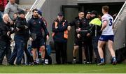 24 May 2025; Monaghan manager Gabriel Bannigan on the sideline after having words with Louth manager Ger Brennan, not pictured, during the GAA Football All-Ireland Senior Championship Round 1 match between Louth and Monaghan at Cedral St Conleth's in Newbridge, Kildare. Photo by Piaras Ó Mídheach/Sportsfile