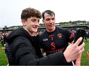 24 May 2025; Barry McCambridge of Armagh with a supporter after the GAA Football All-Ireland Senior Championship Round 1 match between Armagh and Derry at the BOX-IT Athletic Grounds in Armagh. Photo by Ray McManus/Sportsfile