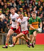24 May 2025; Shane O'Donnell of Donegal in action against Conn Kilpatrick of Tyrone during the GAA Football All-Ireland Senior Championship Round 1 match between Donegal and Tyrone at MacCumhaill Park in Ballybofey, Donegal. Photo by Ramsey Cardy/Sportsfile