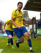 24 May 2025; Jason Cross of Fairview Rangers celebrates after scoring his side's second goal during the FAI Junior Cup final match between Fairview Rangers and North End United at Turner's Cross in Cork. Photo by Tom Beary/Sportsfile