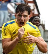 24 May 2025; Jason Cross of Fairview Rangers celebrates after scoring his side's second goal during the FAI Junior Cup final match between Fairview Rangers and North End United at Turner's Cross in Cork. Photo by Tom Beary/Sportsfile