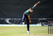 25 May 2025; Ireland bowler Liam McCarthy of Ireland during match three of the One Day International Series between Ireland and the West Indies at Castle Avenue Cricket Ground in Dublin. Photo by Seb Daly/Sportsfile