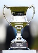 25 May 2025; A view of the trophy before match three of the One Day International Series between Ireland and the West Indies at Castle Avenue Cricket Ground in Dublin. Photo by Seb Daly/Sportsfile